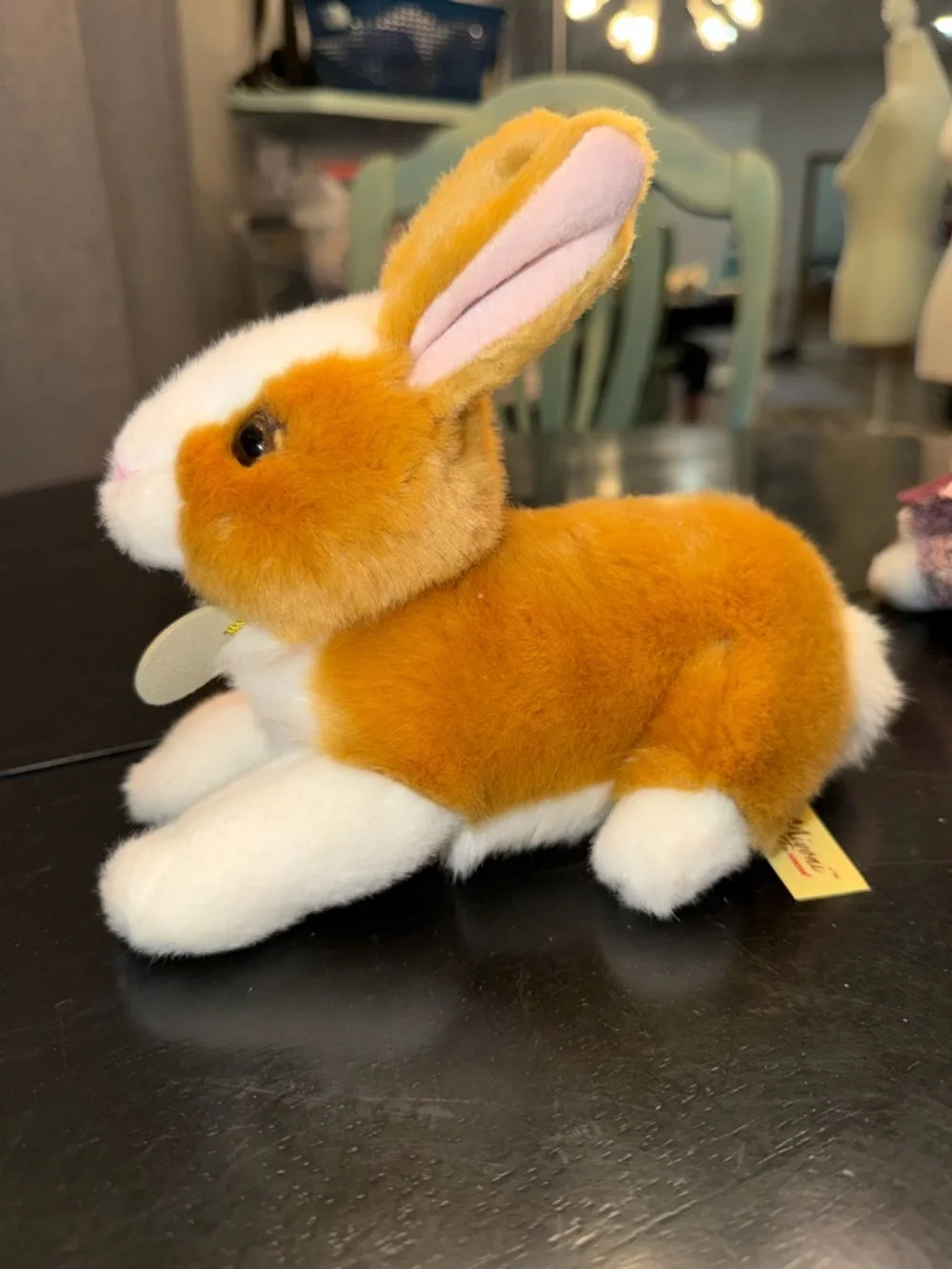 Miyoni by Aurora Plush Brown and White Bunny - Soft Small Pet Toy